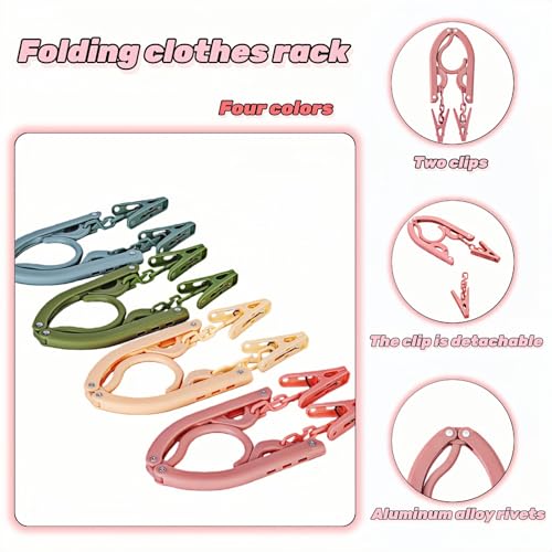 Foldable Travel Hangers 4 Pack - Space-Saving Non-Slip Design