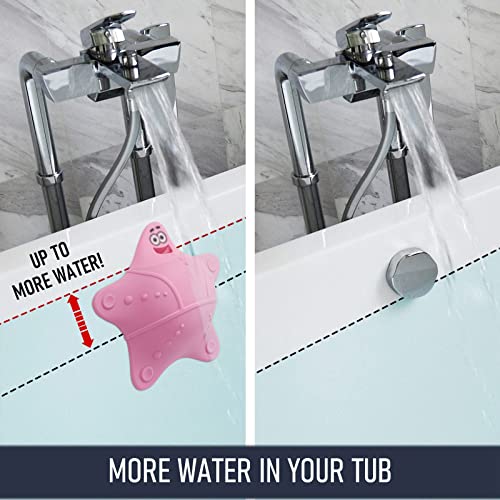 Pink Bathtub Overflow Drain Cover with 5 Suction Cups
