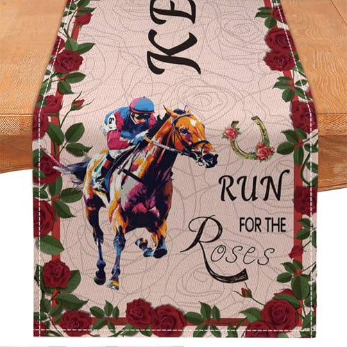Kentucky Derby Table Runner 13x72 Inches Horse Racing Party Decor