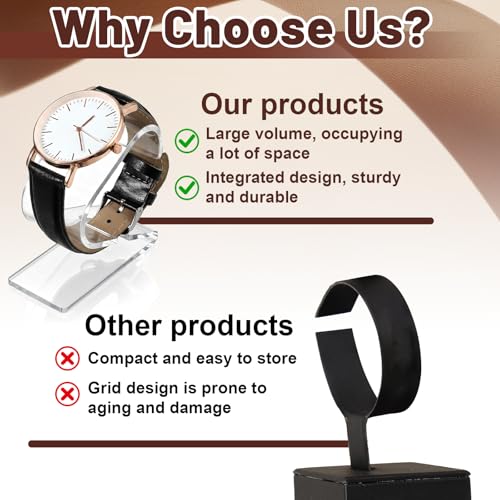 3-Piece Acrylic Watch Display Stand Set - Modern Organizer for Watches & Bracelets