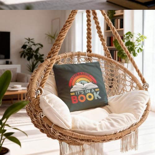 Book Lover Gifts Reversible Rainbow Throw Pillow Cover 18x18 Inches