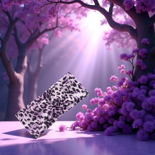 Purple Leopard Print Cross Elastic Headband for Gym and Everyday Wear
