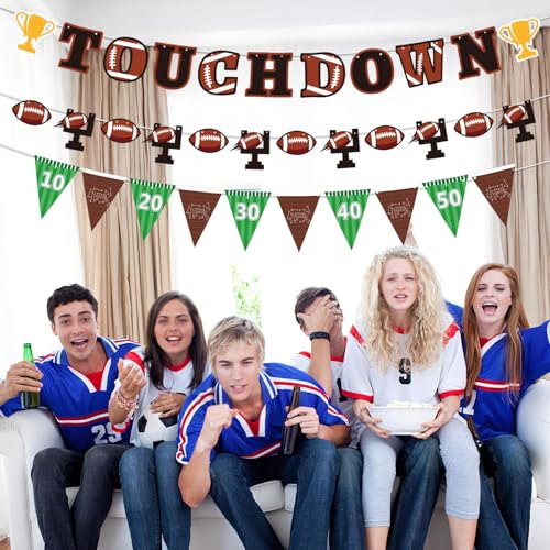 Touchdown Football Banner for Birthday & Game Day Celebrations