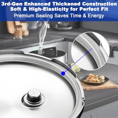 2-Pack 6QT Silicone Sealing Rings for Instant Pot - BPA-Free, Leak-Resistant, Blue & White