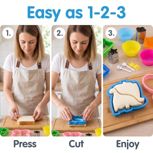 32-Piece Bento Lunch Box Accessories Set - Sandwich Cutters & Food Picks