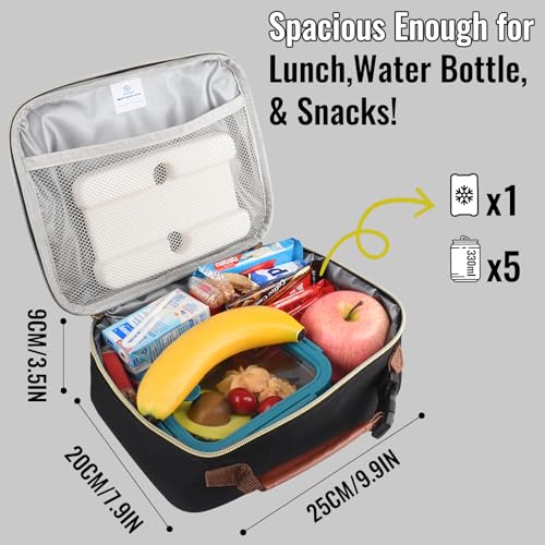 Genteen Insulated Lunch Bag, Reusable Small Cooler Tote for Work & School