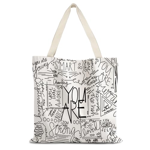LUVADIAN Canvas Tote Bag - Positive Affirmations Inspirational Print
