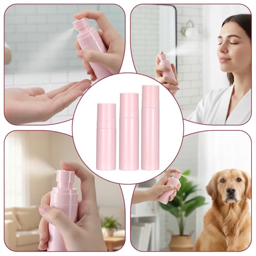 3Pcs Small Travel Spray Bottle Set Refillable Empty Fine Mist Atomizer