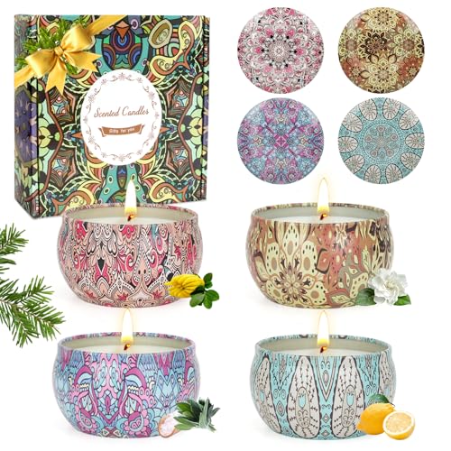OFUN Scented Soy Candle Gift Set, 4-Pack Aromatherapy Candles for Home