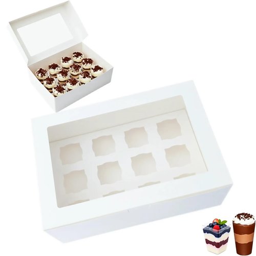 JRWTY Dessert Shooter Boxes, 6-Pack, Holds 12 Count 5 oz Dessert Shooters, Food-Grade Carrier Containers