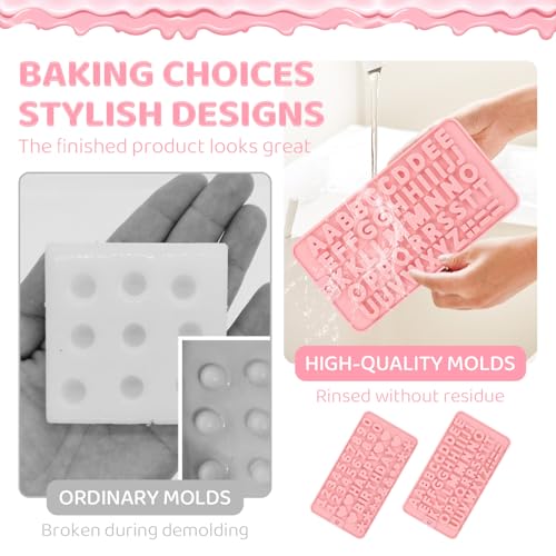 Silicone Chocolate Molds Set - 2PCS Number & Letter Molds for Birthday Cakes