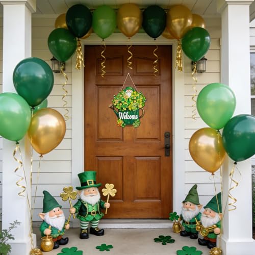 St. Patrick's Day Wooden Welcome Sign for Front Door Decor