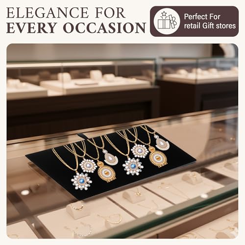 RJ Displays Black Velvet Jewelry Display Pad Insert - 14 1/8" x 8 1/4" (Variation 1)