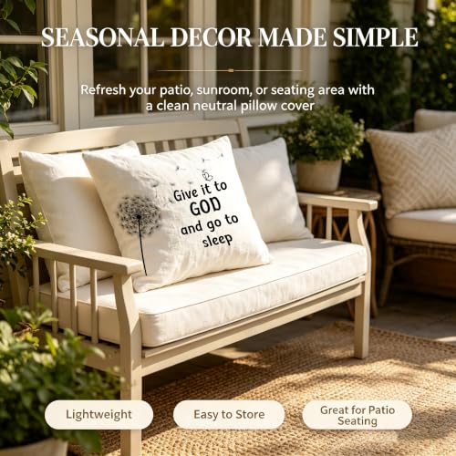 Dandelion Throw Pillow Cover - 'Give it to God' 18x18