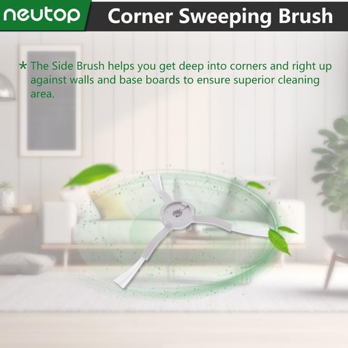 Neutop Replacement Accessories Kit Compatible with Roborock S6 S6 Pure S5 S5 Max S4 E4 E20 E25 E35 C10 S50 Robot Vacuum Parts with 2 Main Brush 4 Filter 4 Side Brush 1 Cleaning Tool