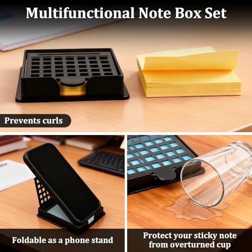 Sticky Note Holder with 5 Reusable Templates for Organization