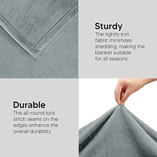 Utopia Bedding Queen Size Fleece Blanket - Ash Grey, 90x90 Inch