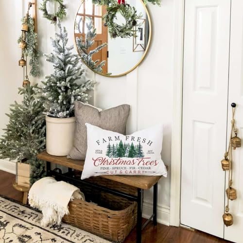 Farm Fresh Christmas Trees Pillow Cover 12x20 - Holiday Cushion Case