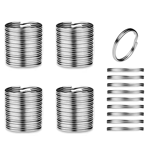 50pcs Silver 25mm Round Split Key Rings - Durable Metal Keychains