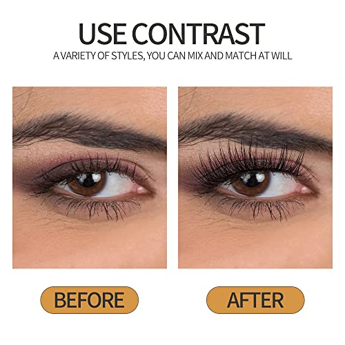 Houksouml 280 Pcs DIY Cluster Eyelash Extensions 3D Wispy Natural Lashes