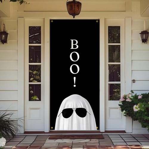 Boo Ghost Halloween Door Cover Backdrop - 35x79 Inch - Goblin05