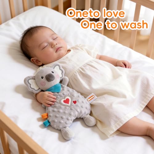 JINBOBUBU Koala Baby Security Blanket, Organic Cotton Plush Lovey