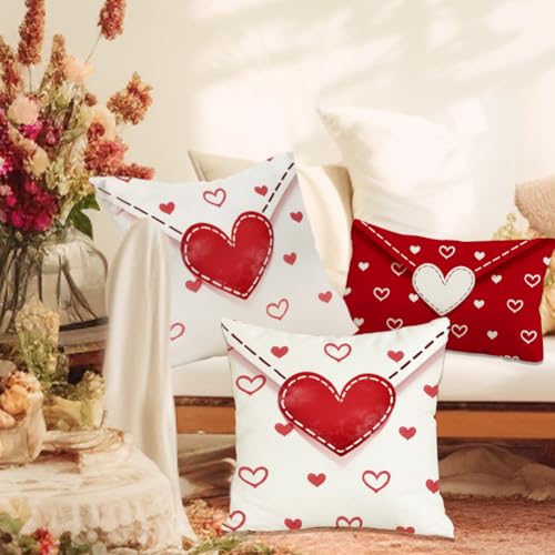 Valentine Heart Lumbar Pillow Cover 12x20 Red Envelope Decor
