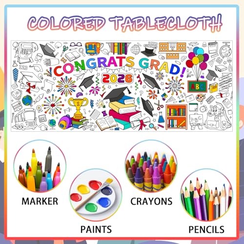 Graduation Giant Coloring Poster 30x72 Inch for Kids
