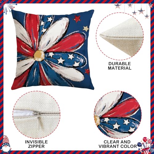 Artscope 4th of July Throw Pillow Covers, 18x18 Inch Patriotic Set of 4