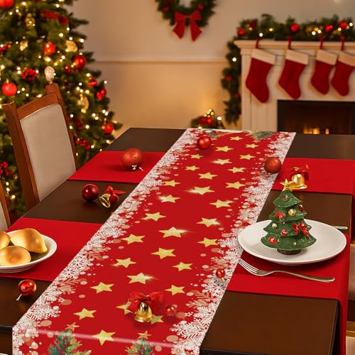 Cow Christmas Table Runner Highland Cow Seasonal Kitchen Decor 13x120 Inch