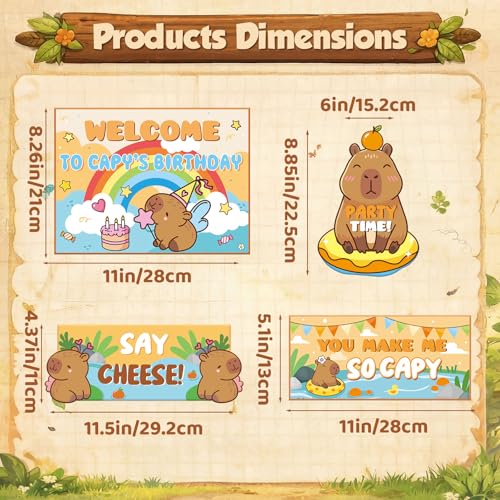 20 Pcs Capybara Birthday Party Directional Signs Decoration