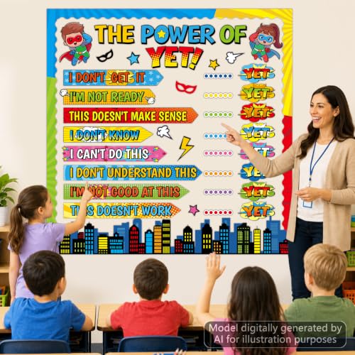 Hero Growth Mindset Bulletin Board Set - 43-Piece Classroom Decor