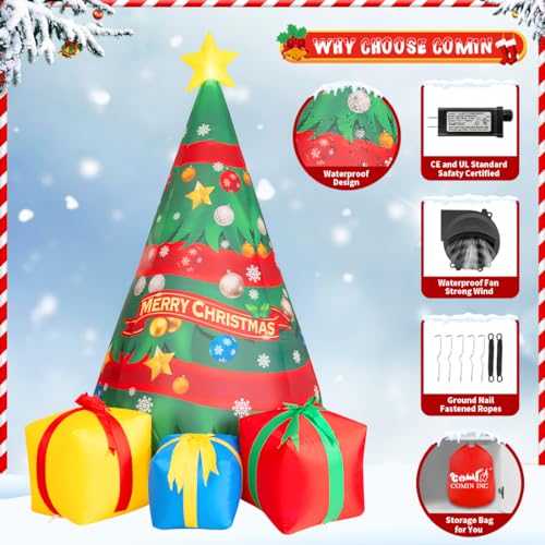 7FT Christmas Inflatable Tree with Gift Boxes Outdoor Decorations