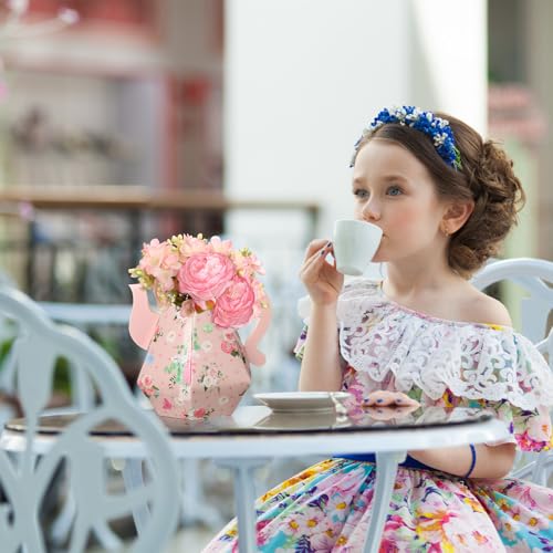 Fulmoon 6 Pcs Tea Party Flower Box Decorations for Tables & Events - Fresh