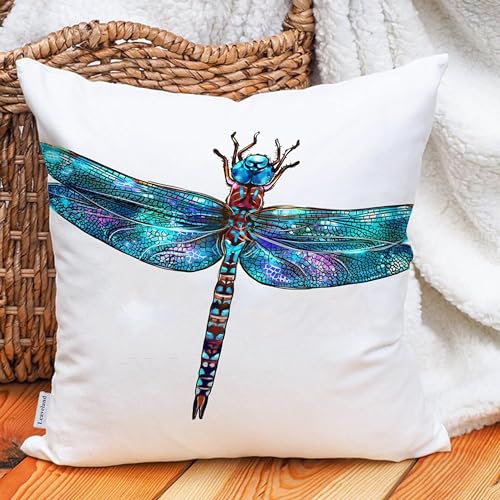 Leaveland Colorful Dragonfly 18x18 Inch Throw Pillow Cover