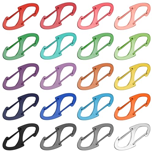 20PCS S Carabiner Clip Small Alloy Snap Hook Anti Theft Carabiner Clip Hooks Scratch-Resistant Mini Keychain Carabiners for Keys, Small Ring Hooks for Bag£¬ Backpack£¬ Purse