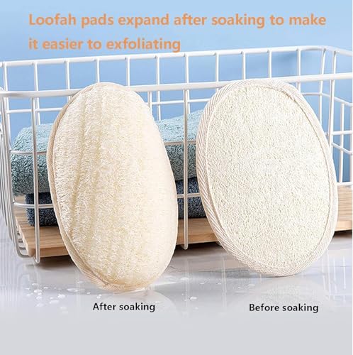 Natural Loofah Exfoliating Body Scrubber Sponge 2-Pack for Shower