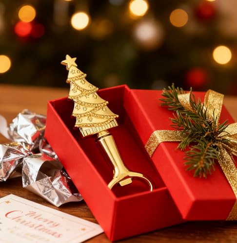 Christmas Tree Beer Bottle Opener Set of 3 - Holiday Kitchen Barware - Tree Design
