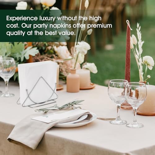 White Disposable Cocktail Napkins 150 Count - EZLYFF, 9x9 Inches, Party Bar Supplies