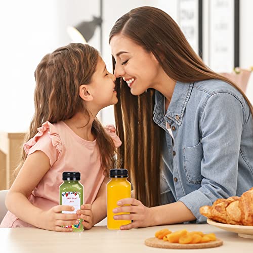 SUPERLELE 12pcs 8oz Plastic Juice Bottles with Tamper-Evident Caps