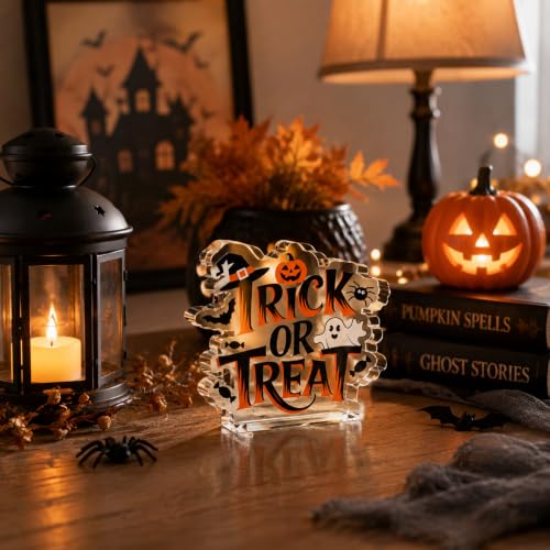 VIESUJI Halloween Ghost Table Sign Indoor Kitchen Decor