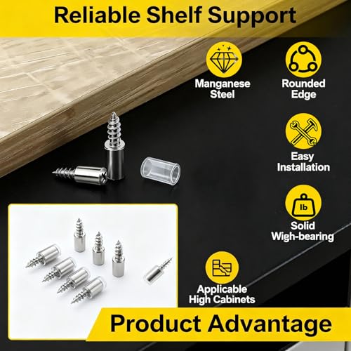 50 Pcs Self-Tapping Screws and Shelf Pins for Cabinets