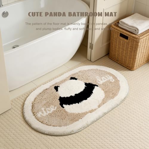 Cute Panda Bathroom Rug - Non-Slip, Absorbent Bath Mat, 20x31 inches