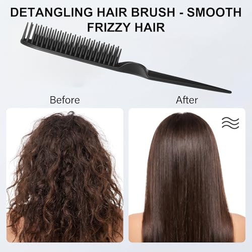 JJUNW 3-Row Hair Comb Set - Curl Defining & Braid Take Down Tools (4 Pack)
