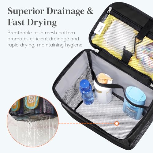 Lifewit Mesh Shower Caddy - Hanging Toiletry Organizer Tote Bag, Black