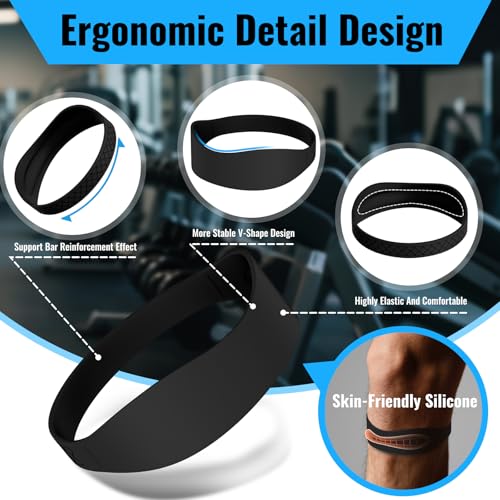 2PCS Patella Band, Patellar Tendon Support Strap for Knee Pain and Tendonitis, Knee Brace for Women & Men, Patella Support Strap for Soccer, Basketball, Running, Tennis, Lightweight Patella Stabilizer for Left & Right Knee - Black