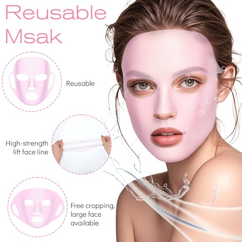 Reusable Silicone Face Mask Cover 2 Pack - Moisture Locking Anti-Wrinkle Holder