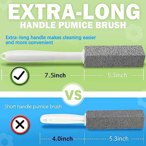 Maryton Pumice Stone Toilet Bowl Cleaner with Long Handle & 3 Refills