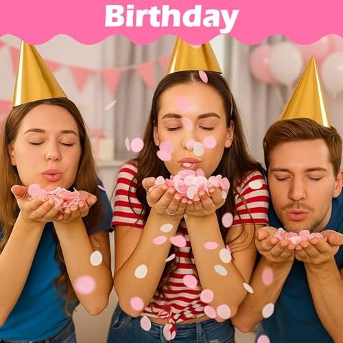 8000pcs Pink Tissue Confetti Dots for Party Decorations