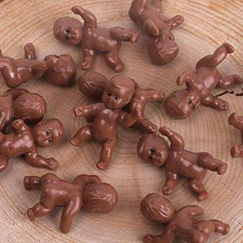 Mini Plastic Babies for Baby Shower Games - 60pcs, 1" Dark